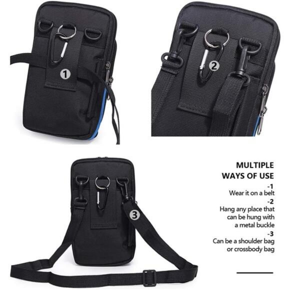 Wolf Waterproof Nylon Multifunctional Phone Bag Small One Shoulder Crossbody Bag - Picture 4 of 7